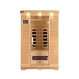 Home Deluxe – Infrarotkabine REDSUN M – 120 x 105 x 190 cm - für 2 Personen, 5 Keramikstrahler – Holz: Hemlocktanne I Infrarotsauna, Sauna, Wärmekabine, Infrarot*