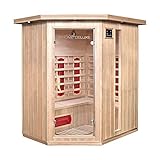 HOME DELUXE – Infrarotkabine REDSUN Variantenauswahl – Holz: Hemlocktanne I Infrarotsauna, Sauna, Wärmekabine, Infrarot (Redsun XL - 155 x 120 x 190 cm)