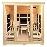 Artsauna Infrarotkabine Billund Dual-Technologie mit 2 Relaxliegen & Tisch - 180x180x190 cm - 2 Personen - Infrarotsauna Infrarot Liegekabine Kabine